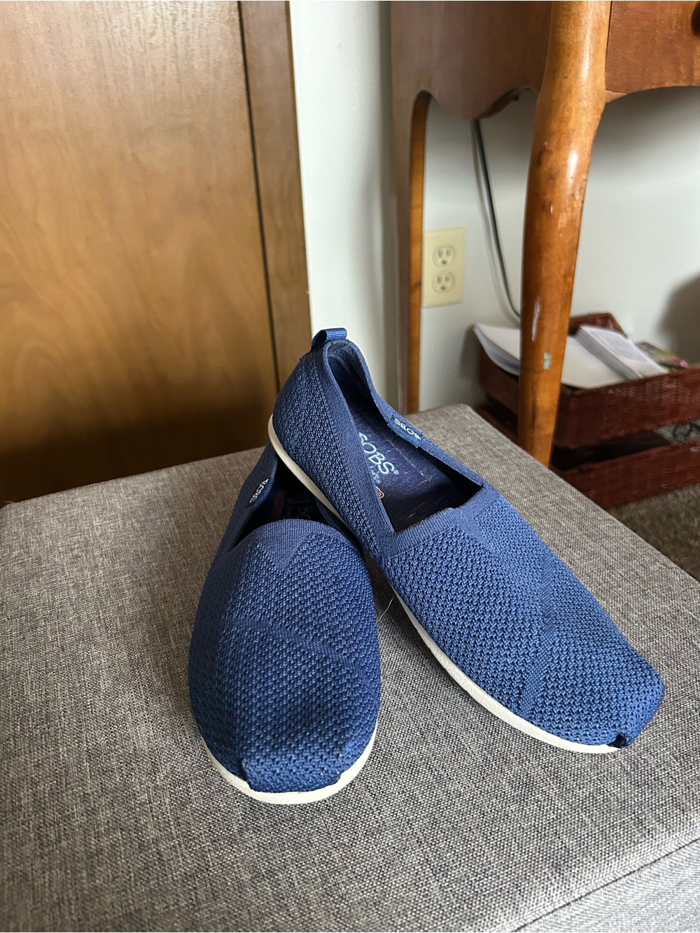 Skechers Women's Slip-On Knit Loafers in Navy